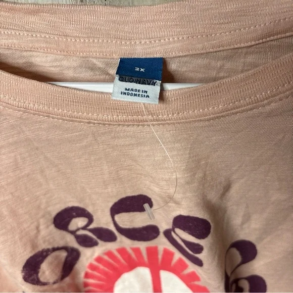 Old Navy Size 3X Light Pink FORCE OF NATURE Graphic Short Sleeve Womens Top - Picture 5 of 14